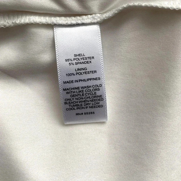 EXPRESS | Retro Puff Sleeves with Pleats Ivory Sheath Silhouette Dress Size L - Picture 7 of 7